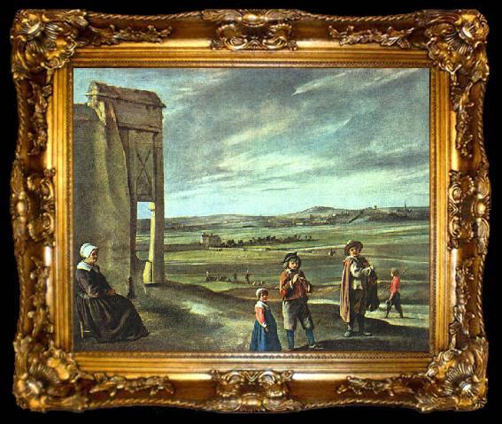 framed  Louis Le Nain Landscape with Peasants, ta009-2